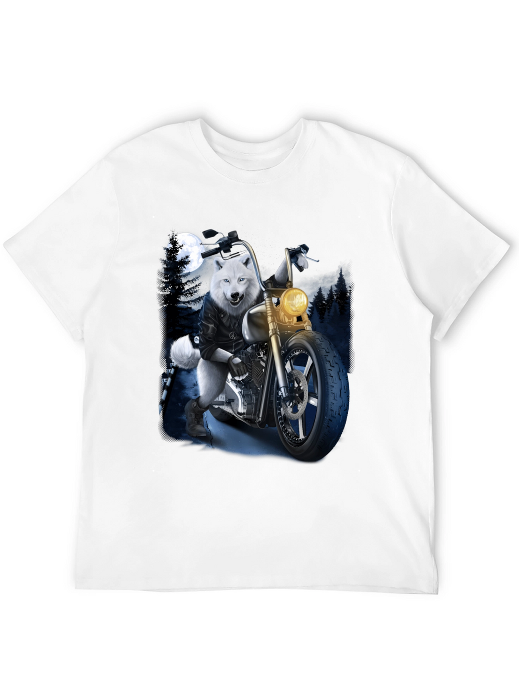 Wolf Biker Graphic T-Shirt - Ride Wild in Style