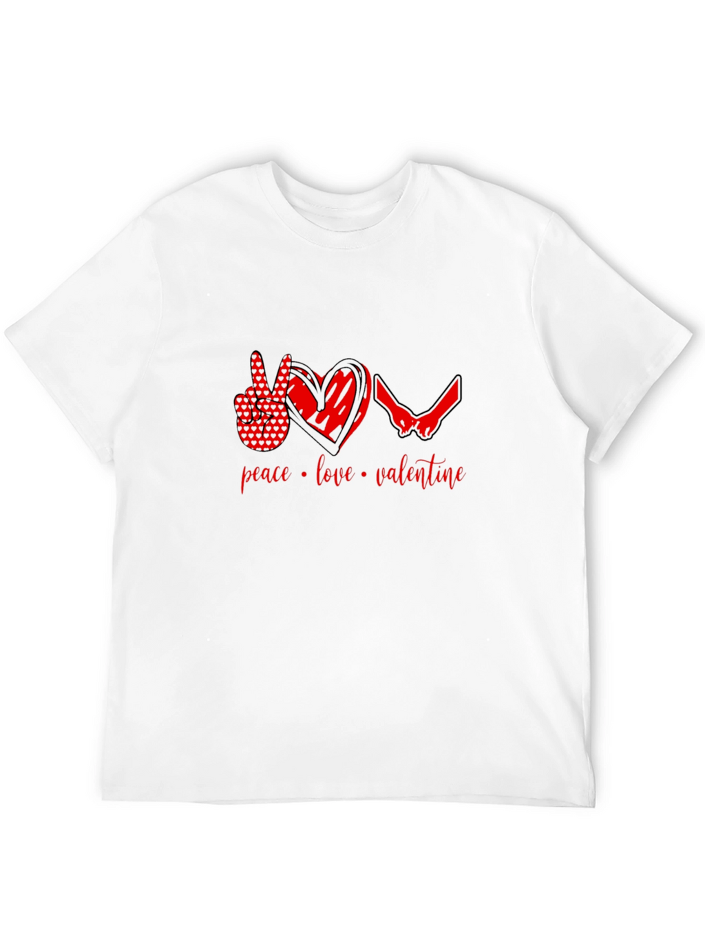Peace Love Valentine T-Shirt - Black