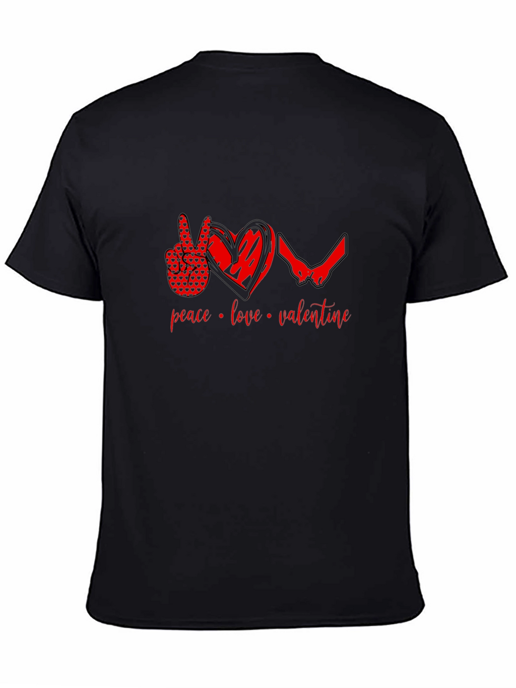 Peace Love Valentine T-Shirt - Black