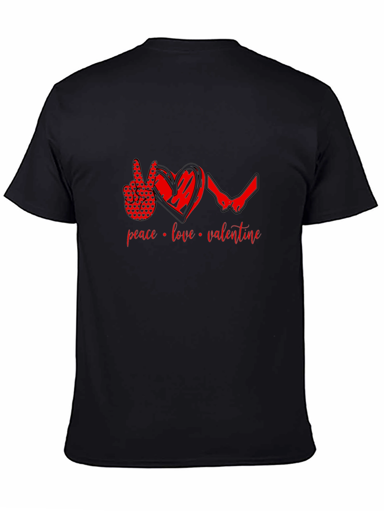Peace Love Valentine T-Shirt - Black
