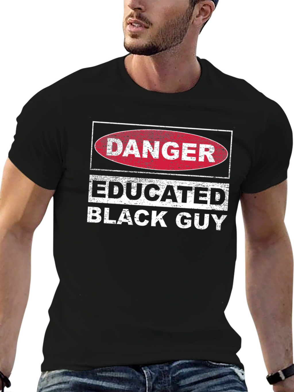 Danger Educated Black Guy Graphic Tee
