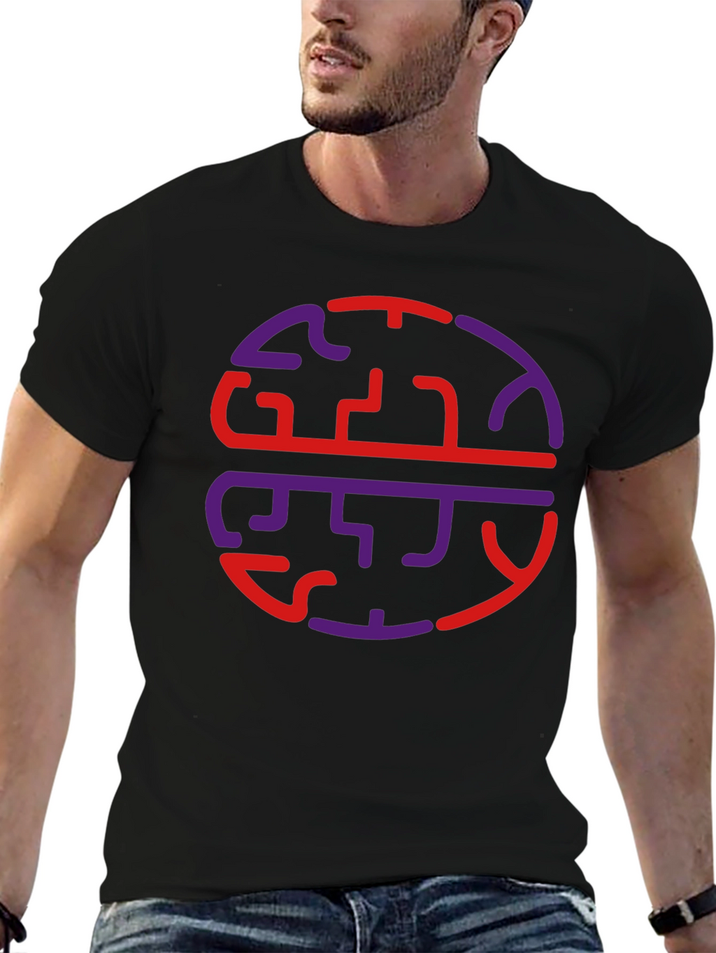 Abstract Brain Graphic Tee - Casual Wear