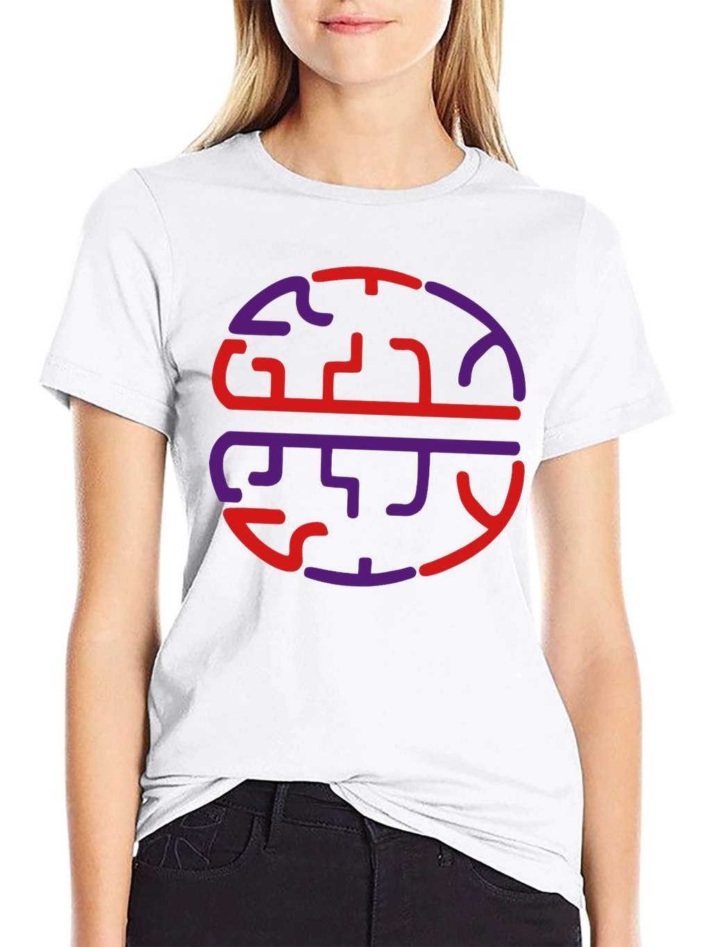 Abstract Brain Graphic Tee - Casual Wear