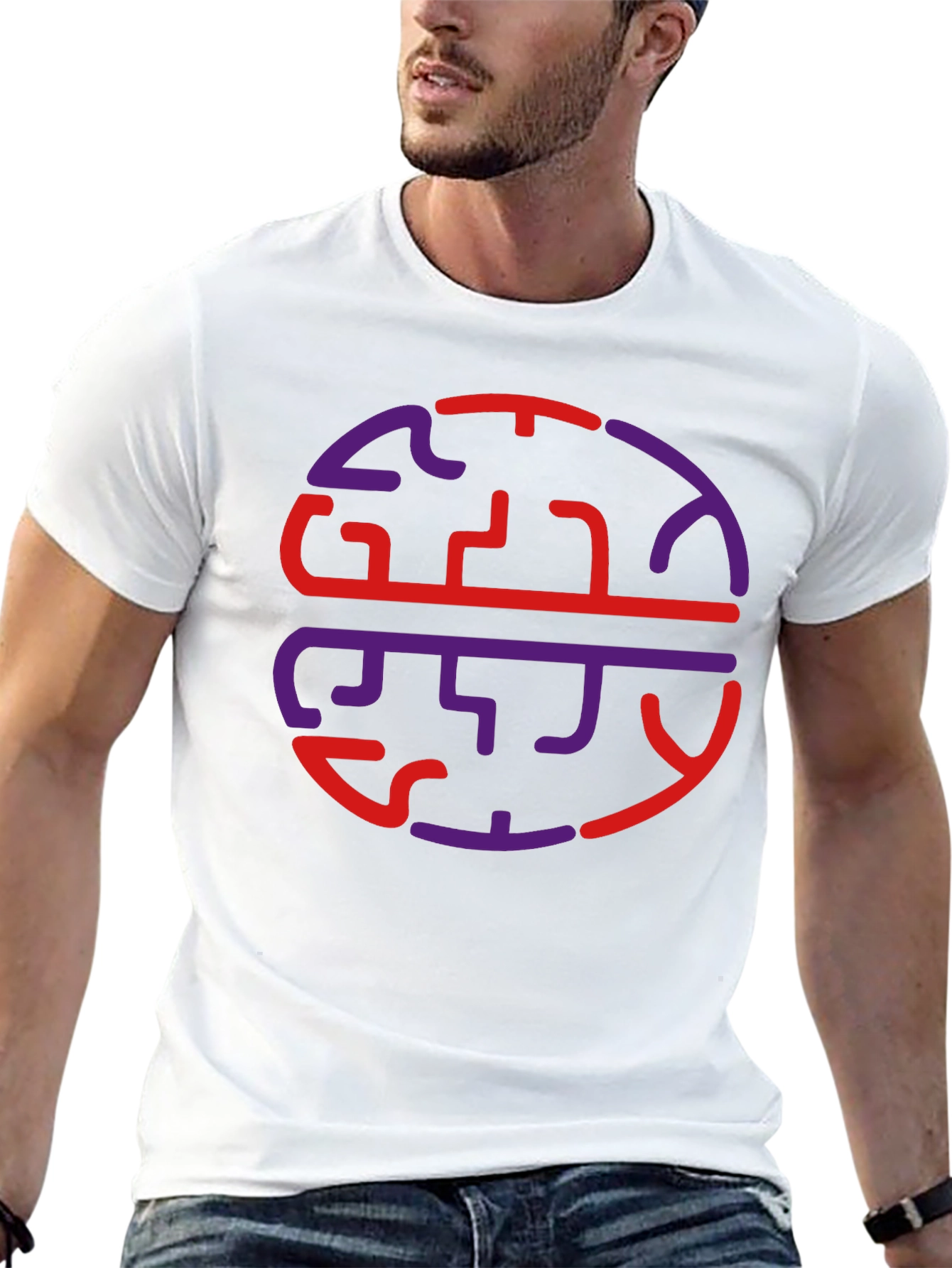 Abstract Brain Graphic Tee - Casual Wear