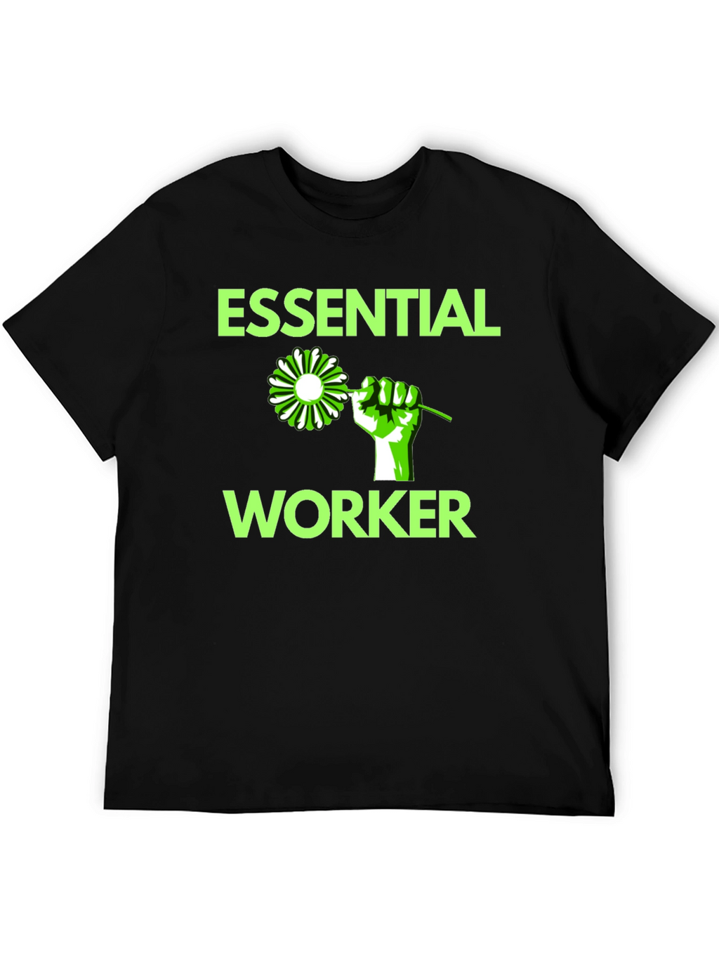 Essential Worker Graphic Tee - Black Cotton Blend