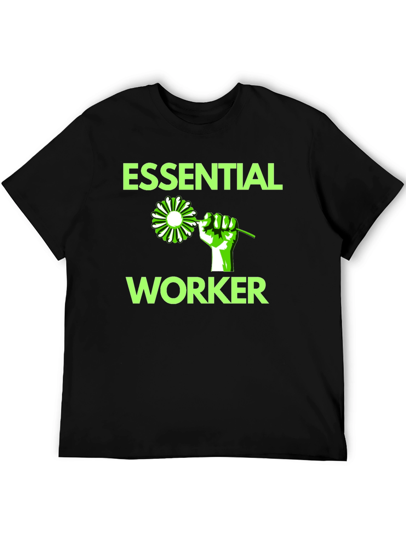 Essential Worker Graphic Tee - Black Cotton Blend