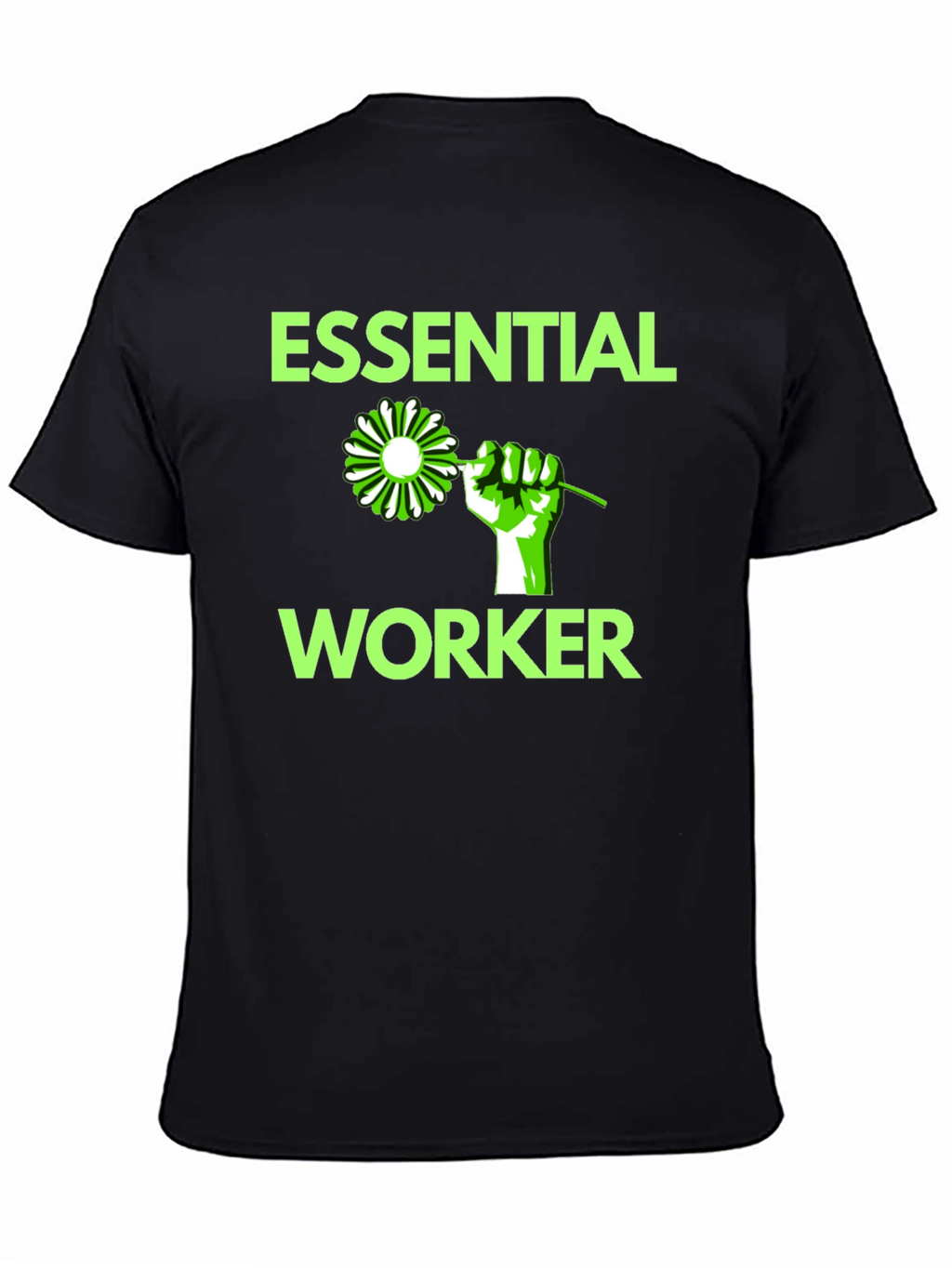 Essential Worker Graphic Tee - Black Cotton Blend