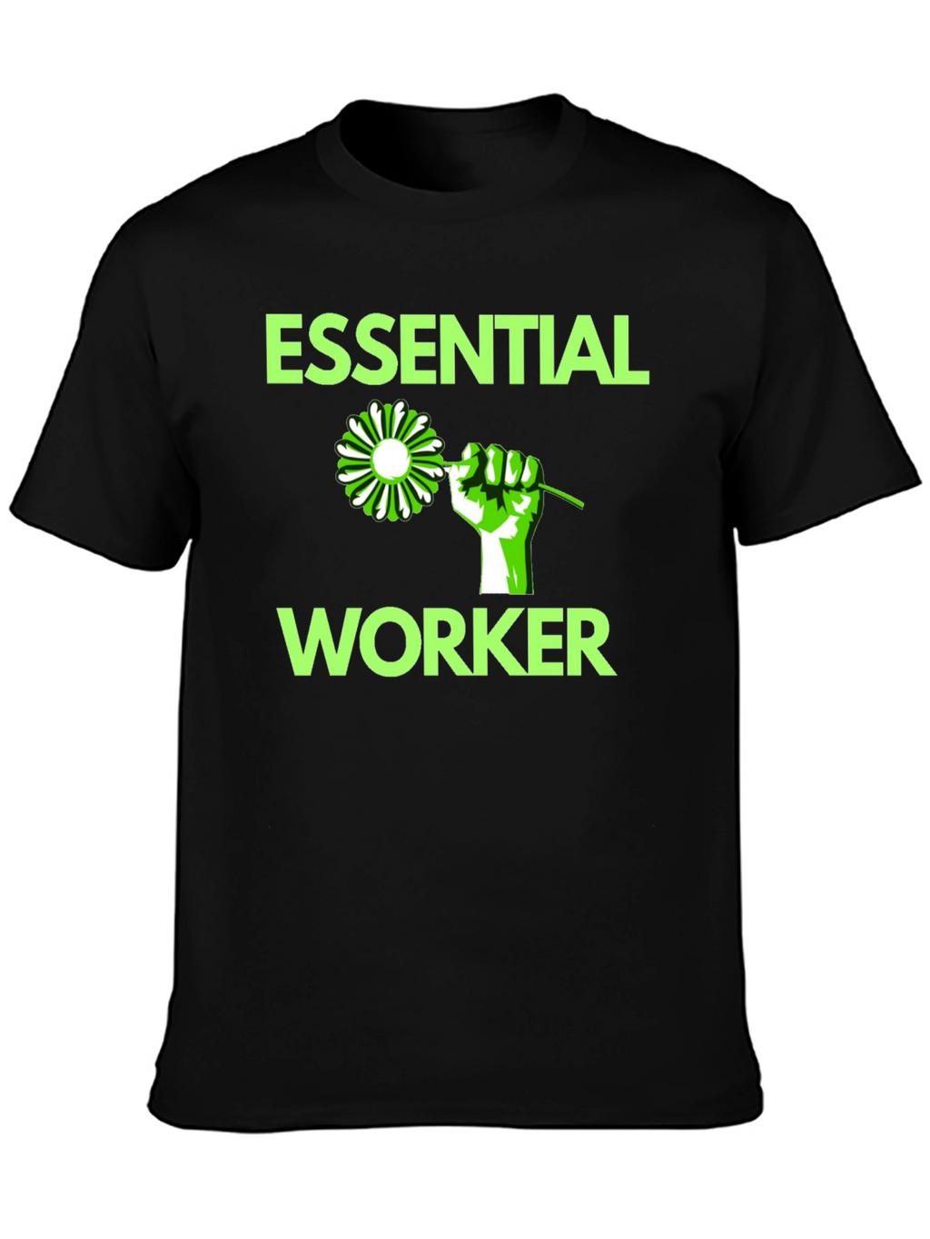 Essential Worker Graphic Tee - Black Cotton Blend