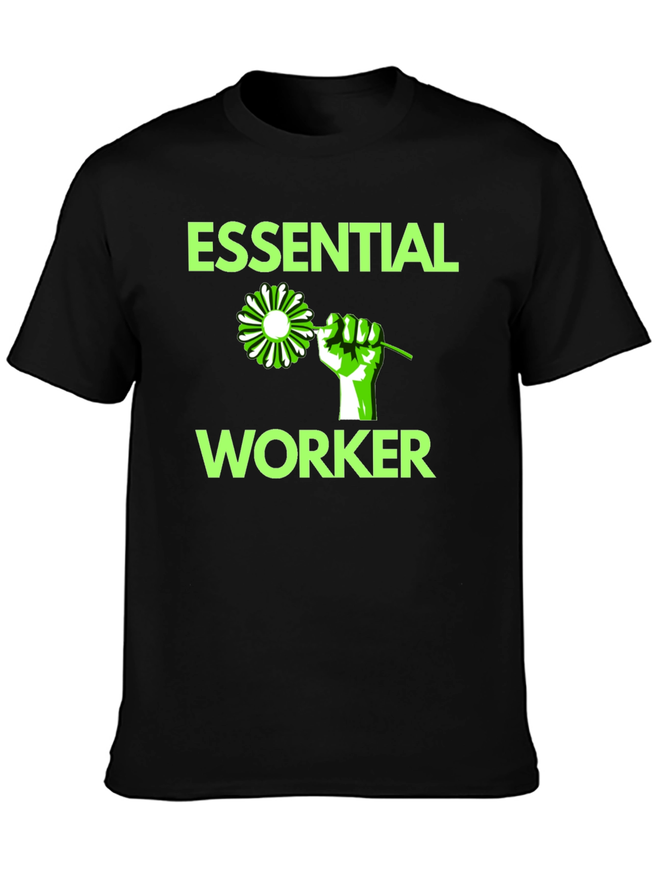 Essential Worker Graphic Tee - Black Cotton Blend