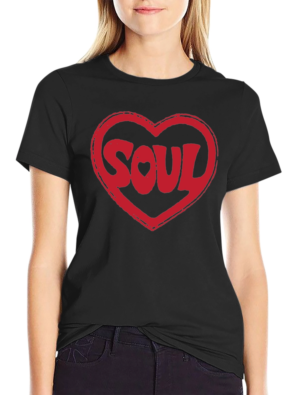 Soul Heart Graphic T-Shirt - Soft Black Tee