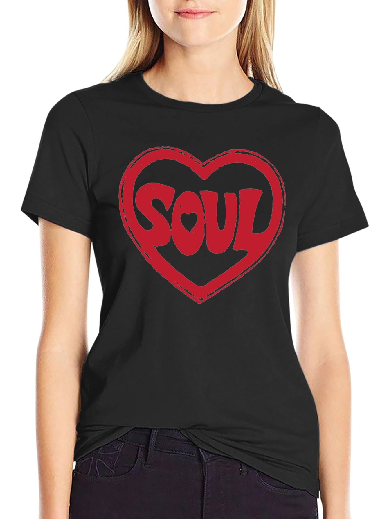 Soul Heart Graphic T-Shirt - Soft Black Tee