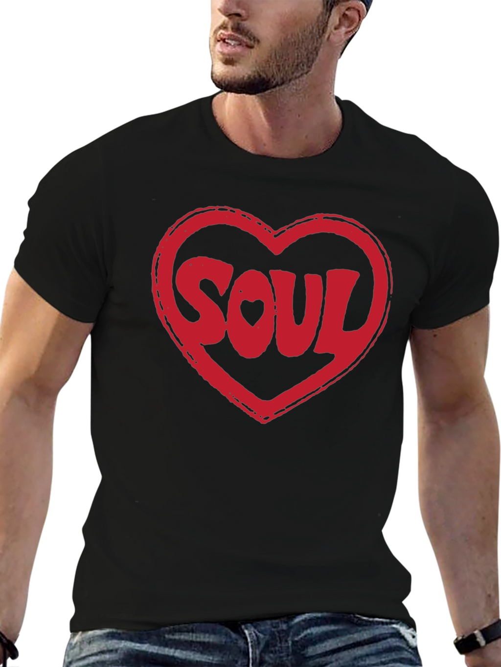 Soul Heart Graphic T-Shirt - Soft Black Tee