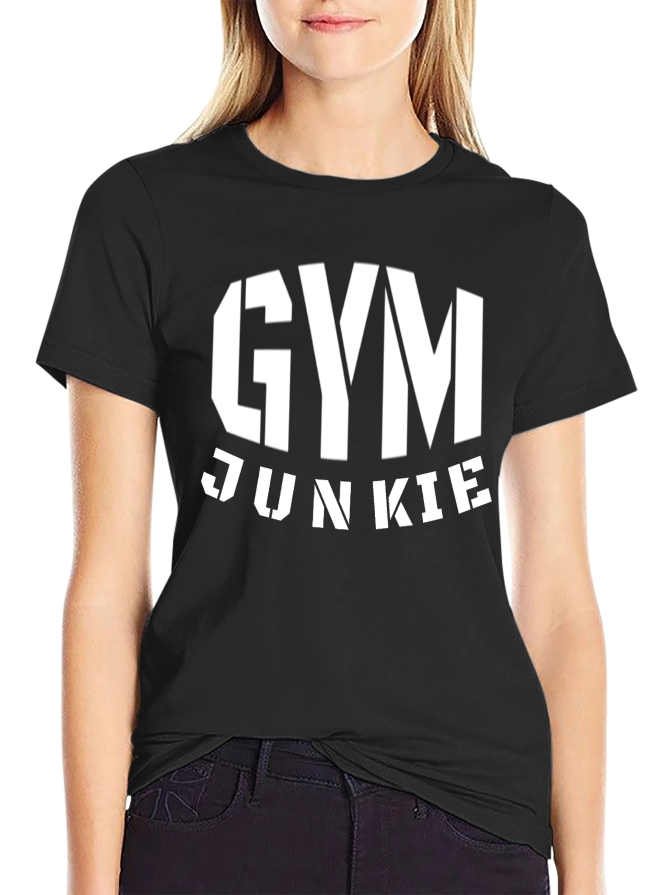 Gym Junkie Black Graphic T-Shirt