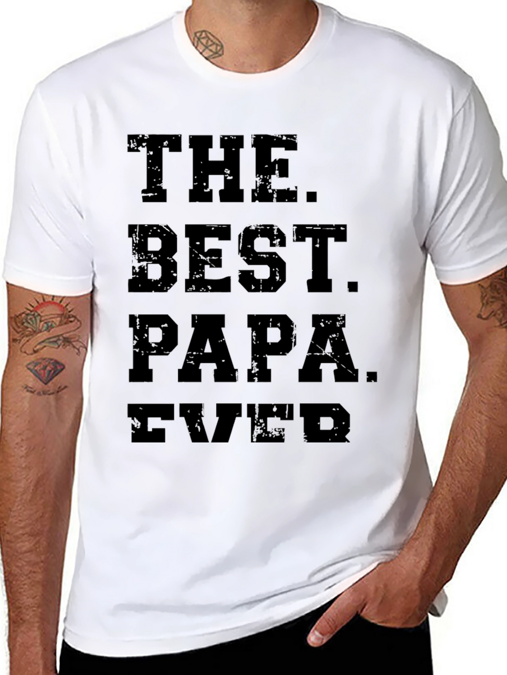 The Best Papa Ever Black Graphic T-Shirt