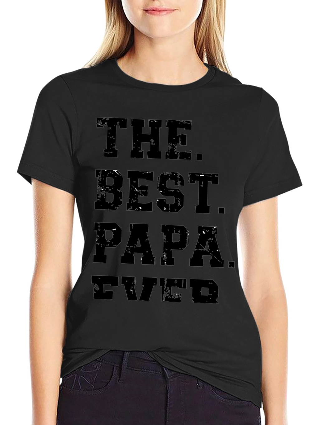 The Best Papa Ever Black Graphic T-Shirt
