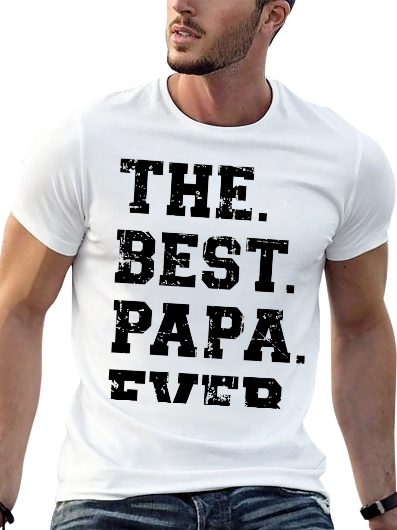 The Best Papa Ever Black Graphic T-Shirt
