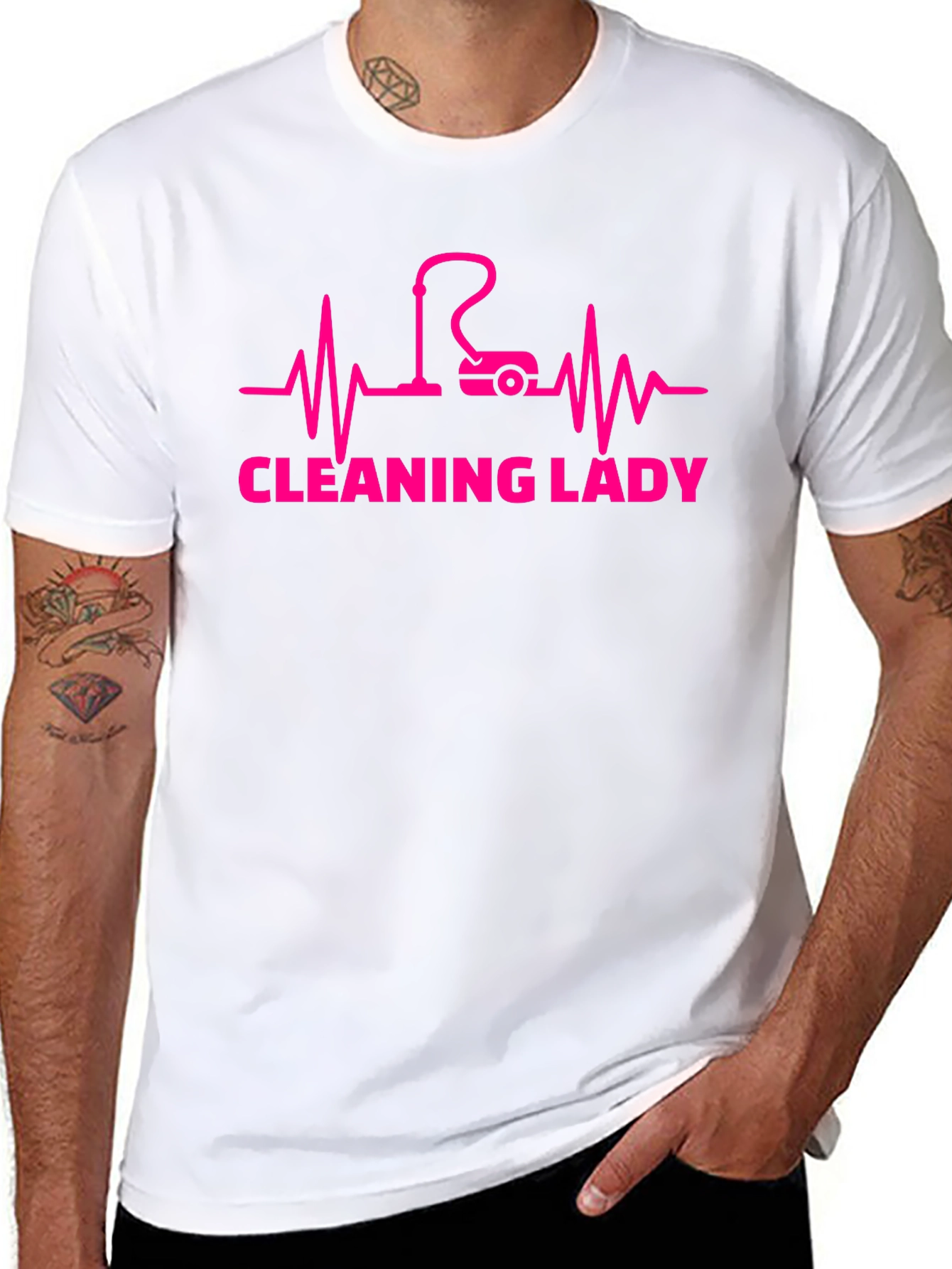 Cleaning Lady Heartbeat Graphic Tee - Black