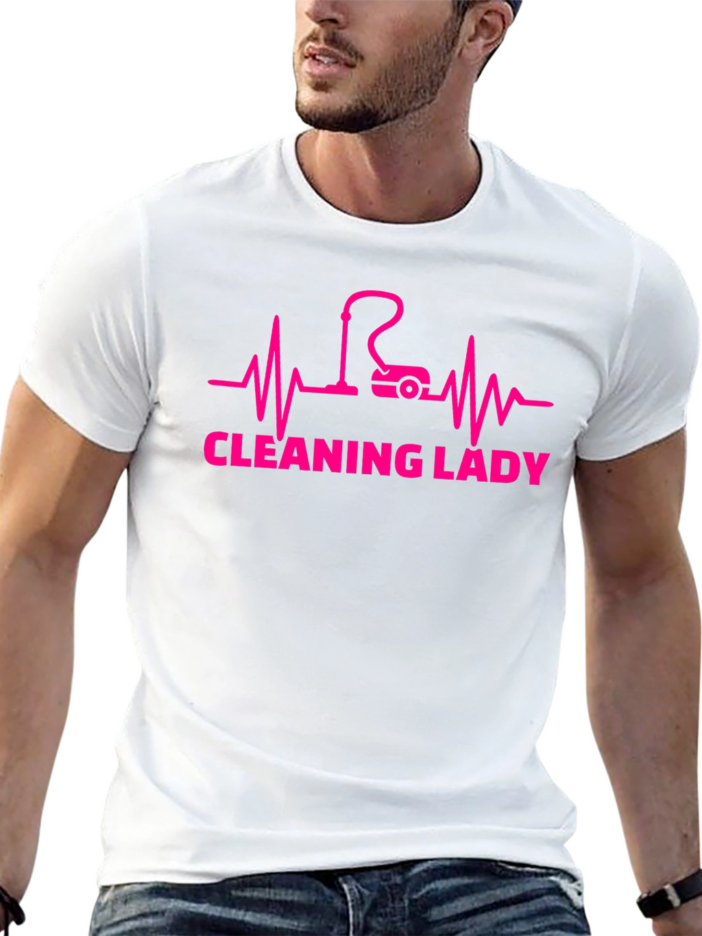 Cleaning Lady Heartbeat Graphic Tee - Black