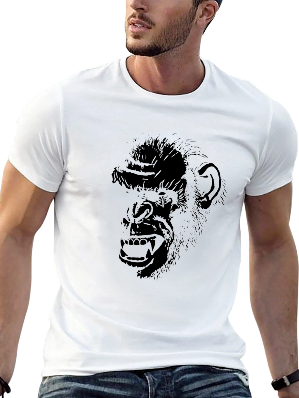 Chimpanzee Graphic Tee - Black