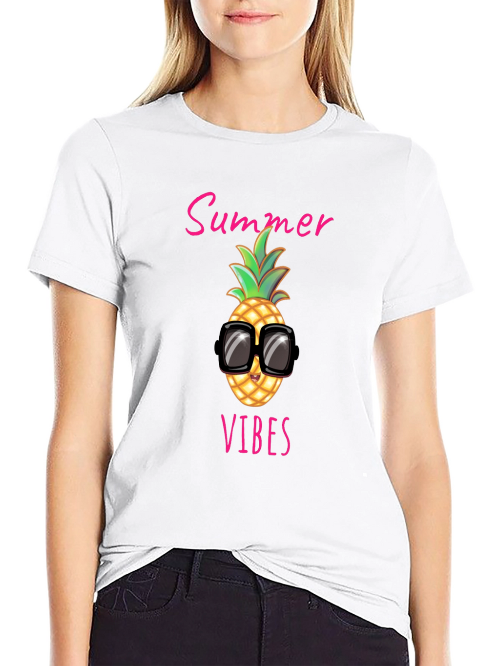 Summer Vibes Pineapple Graphic Tee