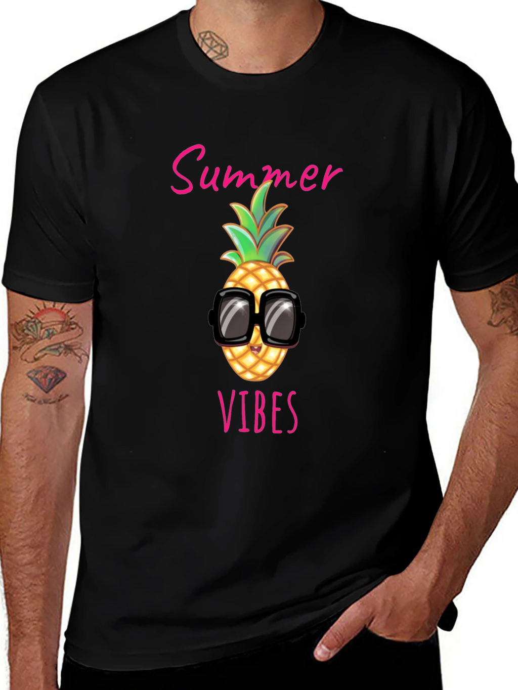 Summer Vibes Pineapple Graphic Tee