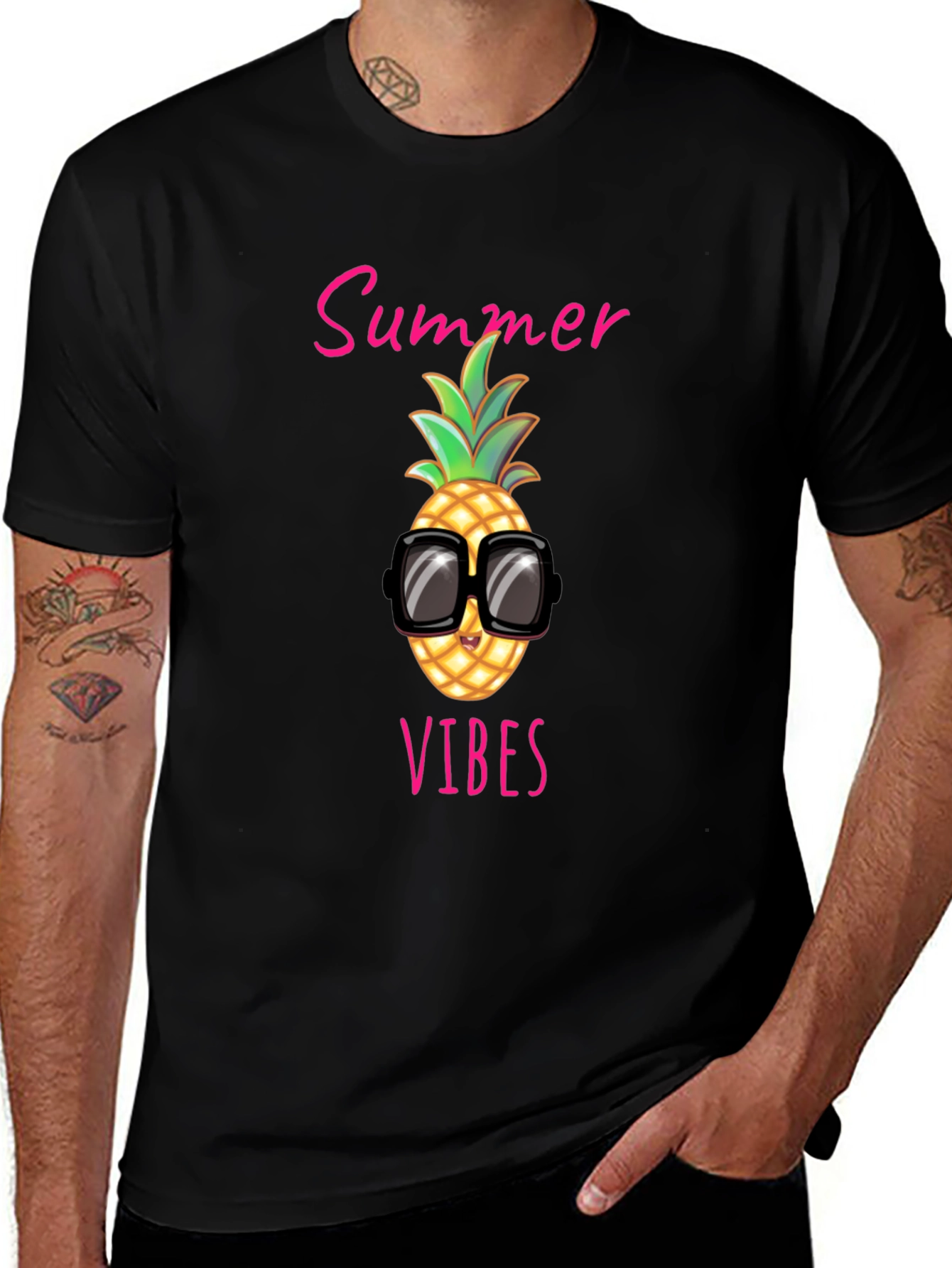 Summer Vibes Pineapple Graphic Tee