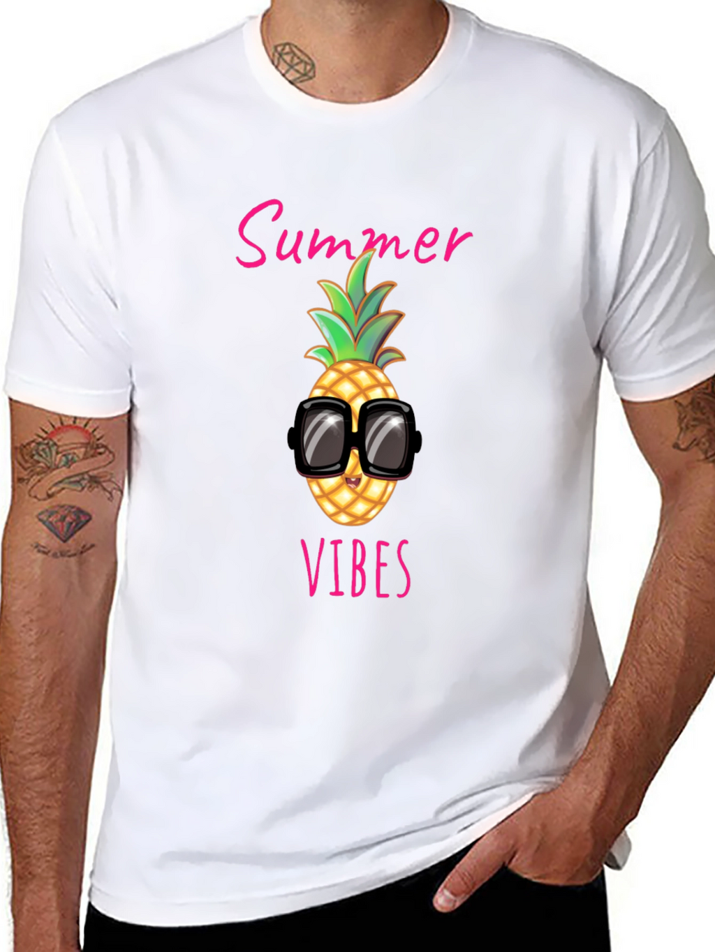Summer Vibes Pineapple Graphic Tee