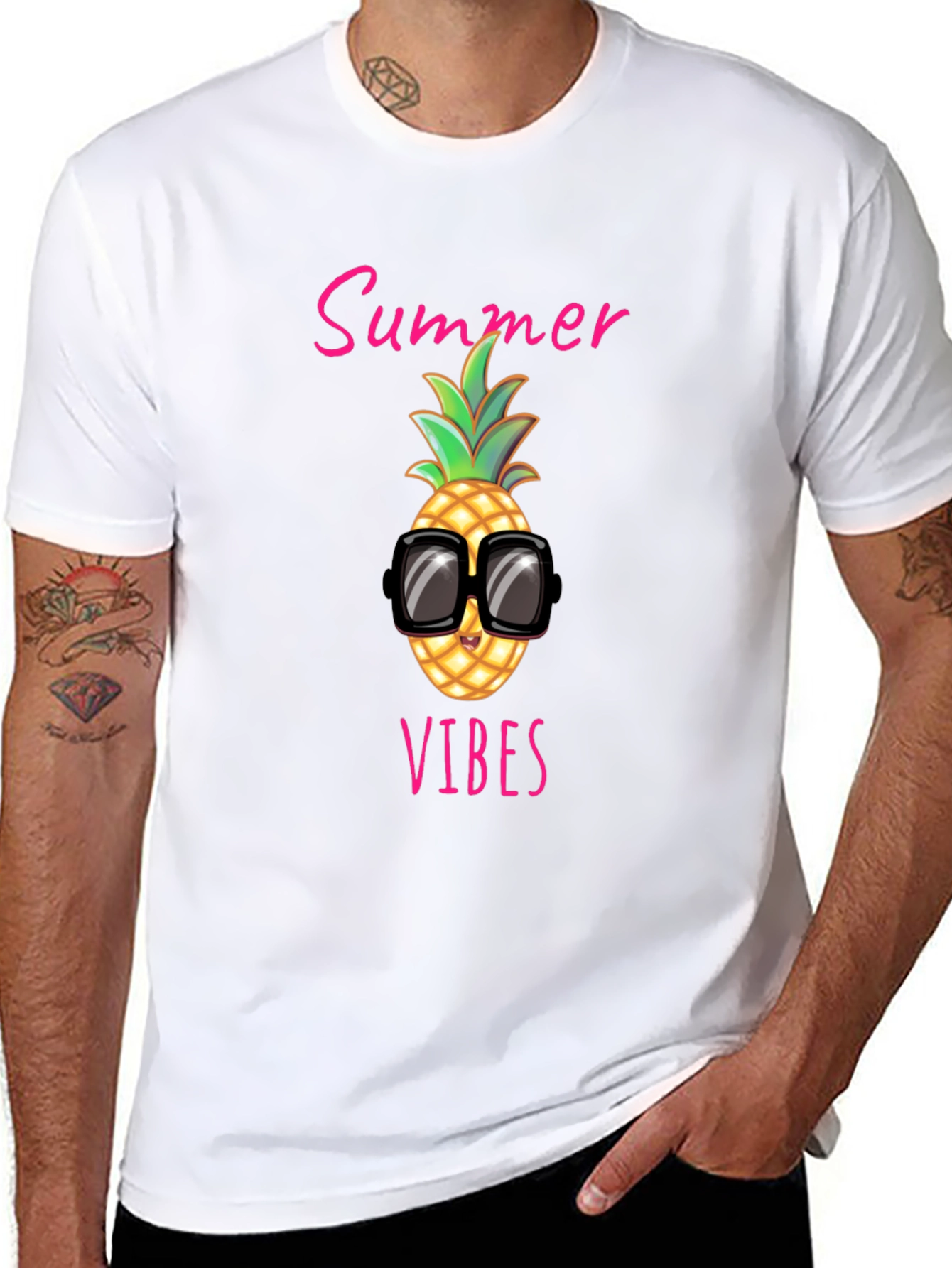 Summer Vibes Pineapple Graphic Tee