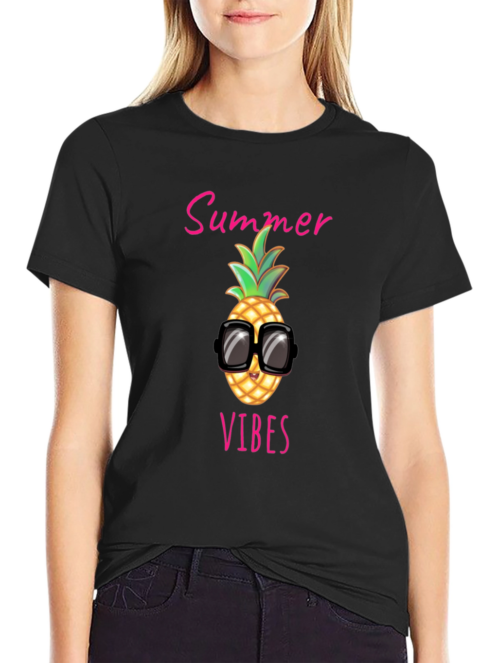Summer Vibes Pineapple Graphic Tee