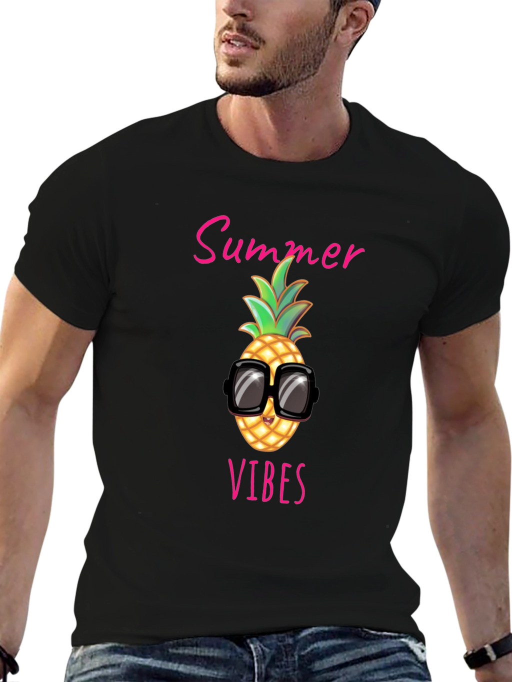 Summer Vibes Pineapple Graphic Tee
