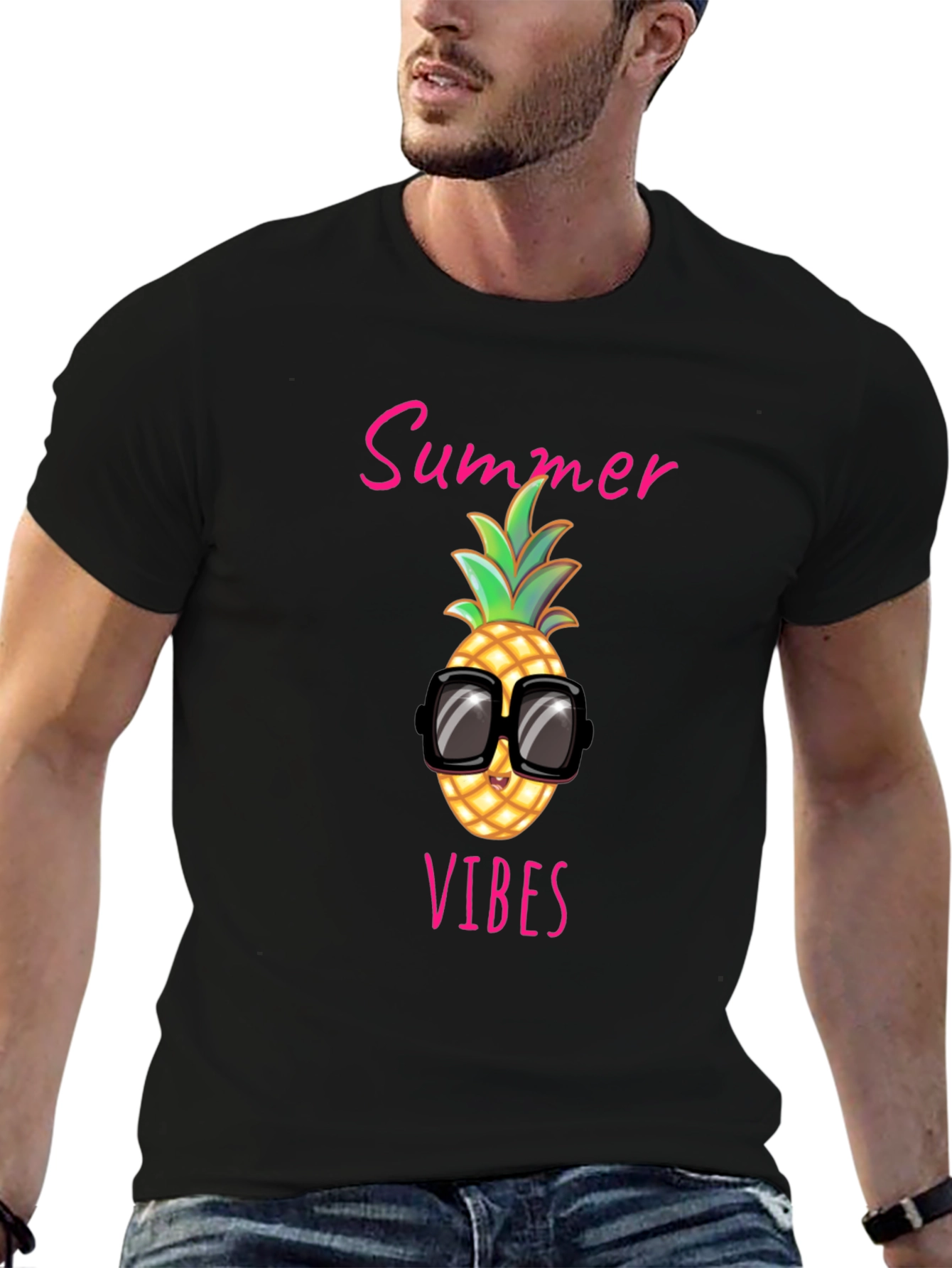 Summer Vibes Pineapple Graphic Tee