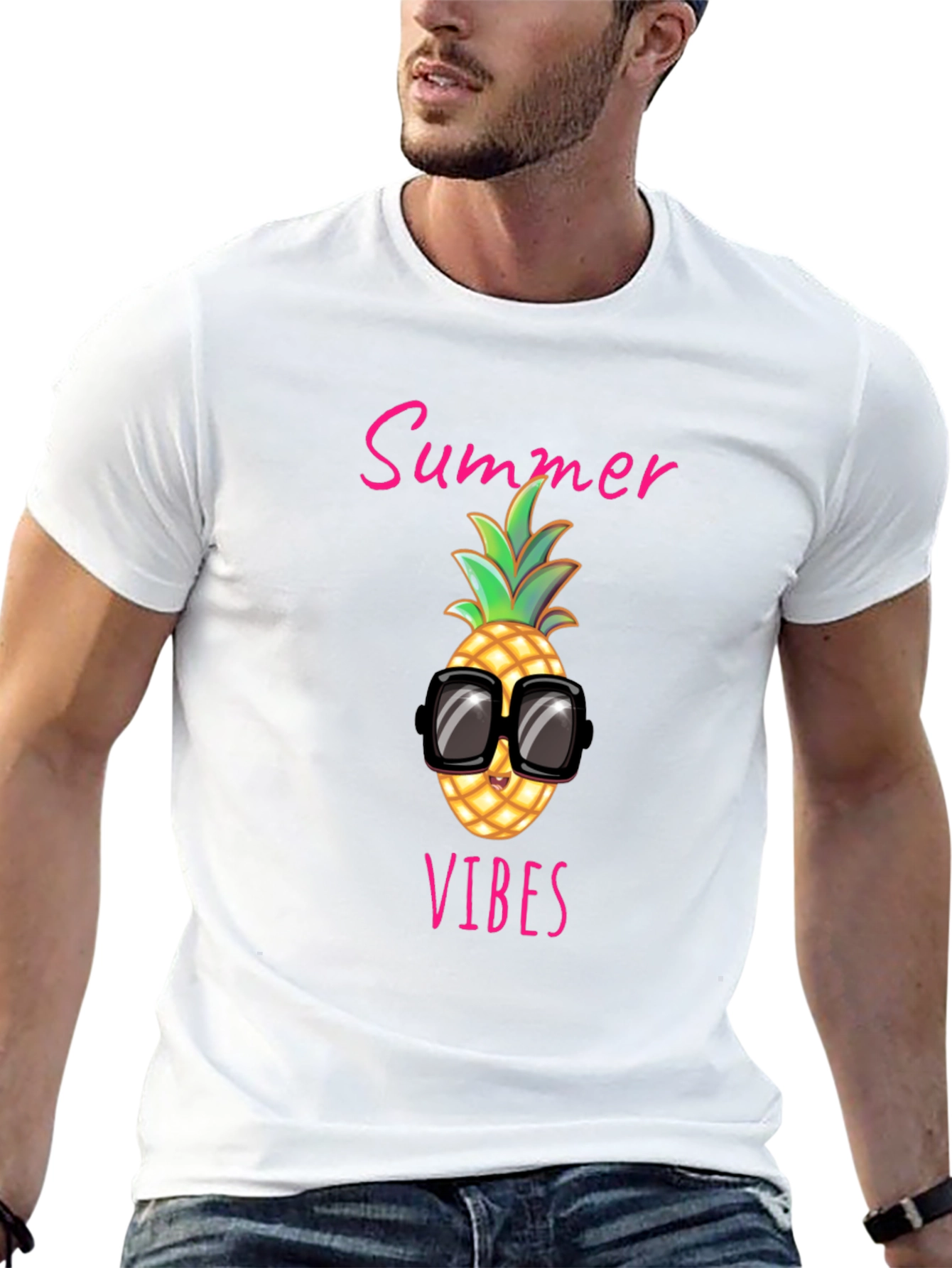 Summer Vibes Pineapple Graphic Tee