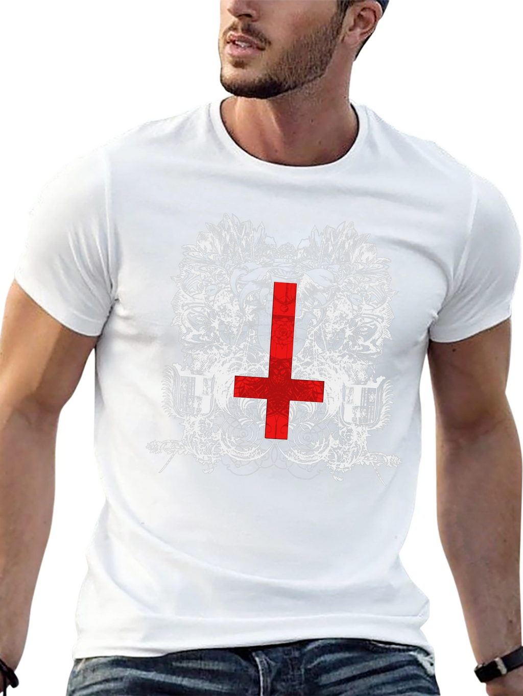 Inverted Cross Graphic Tee - Black
