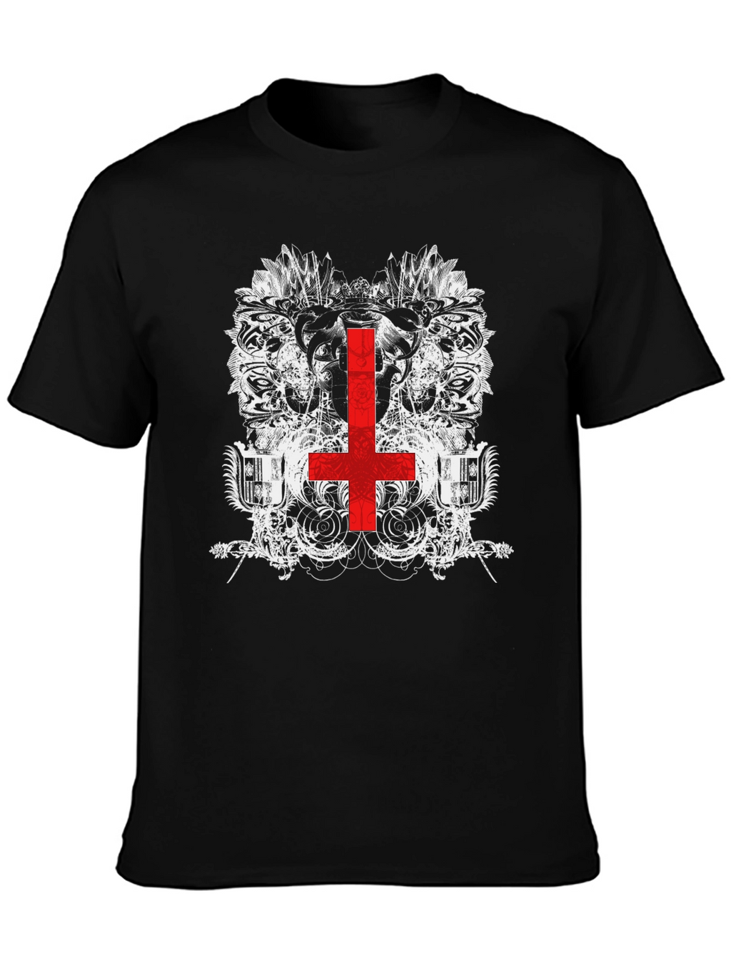 Inverted Cross Graphic Tee - Black