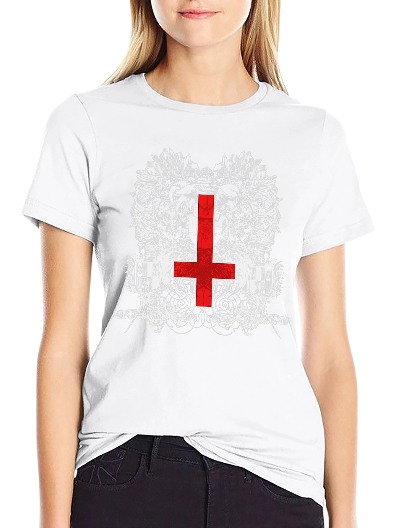 Inverted Cross Graphic Tee - Black