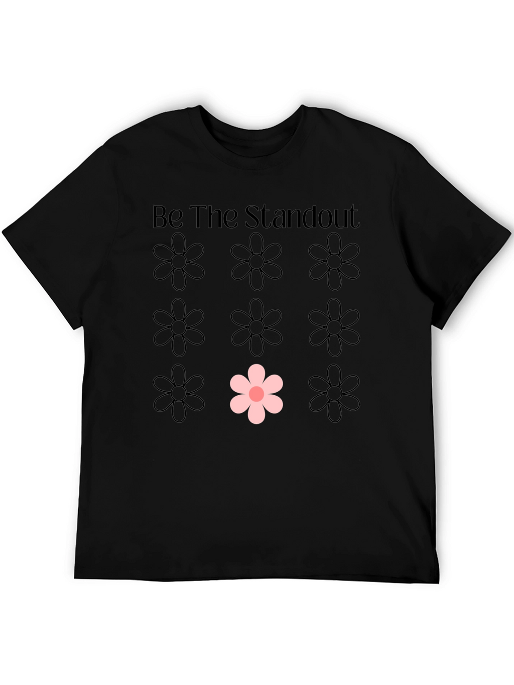 Be The Standout Flower Graphic Tee - Black