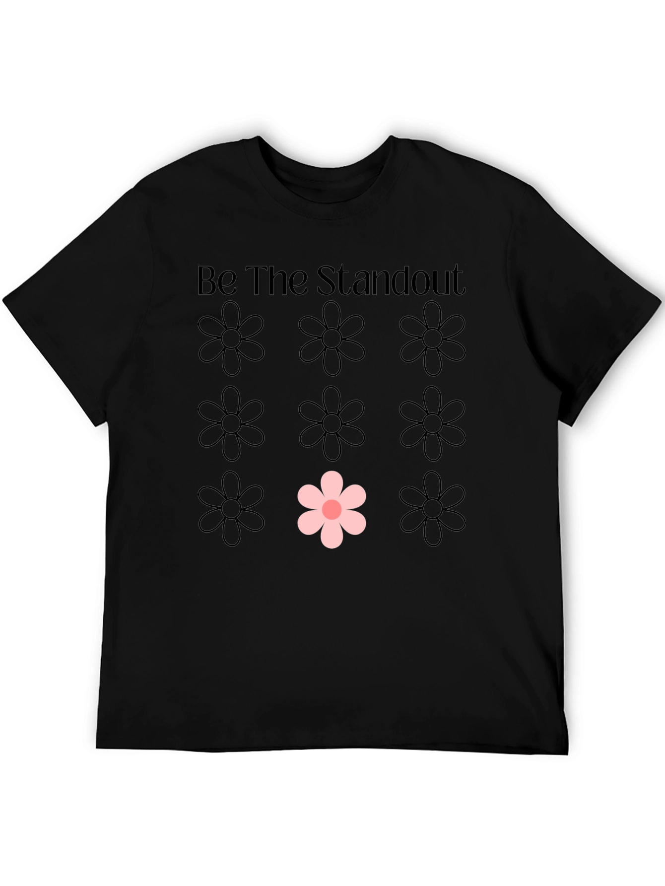 Be The Standout Flower Graphic Tee - Black
