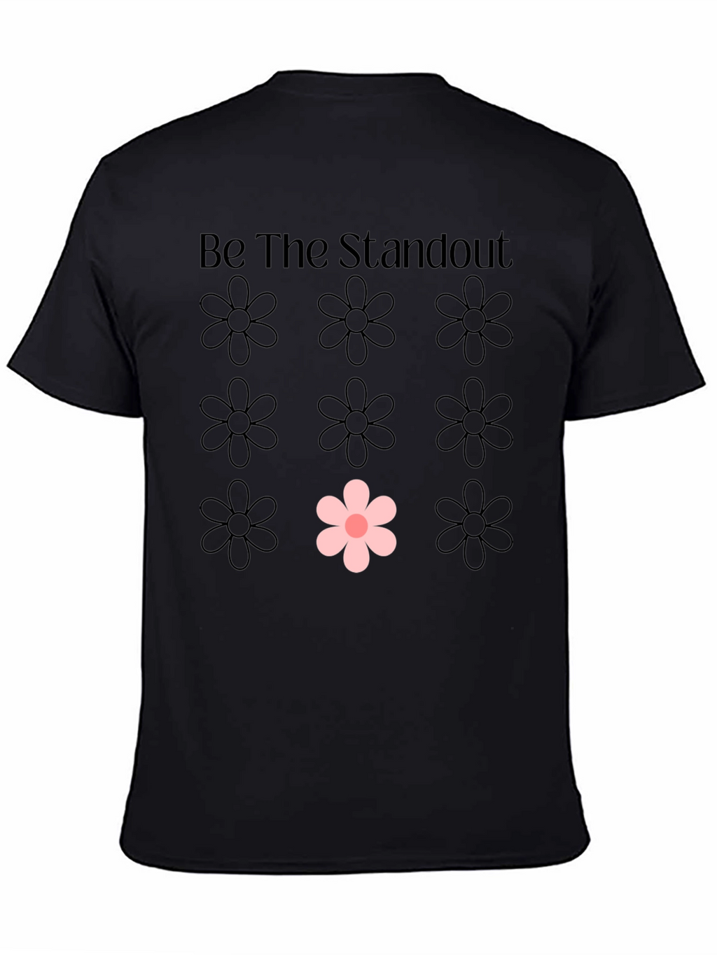 Be The Standout Flower Graphic Tee - Black