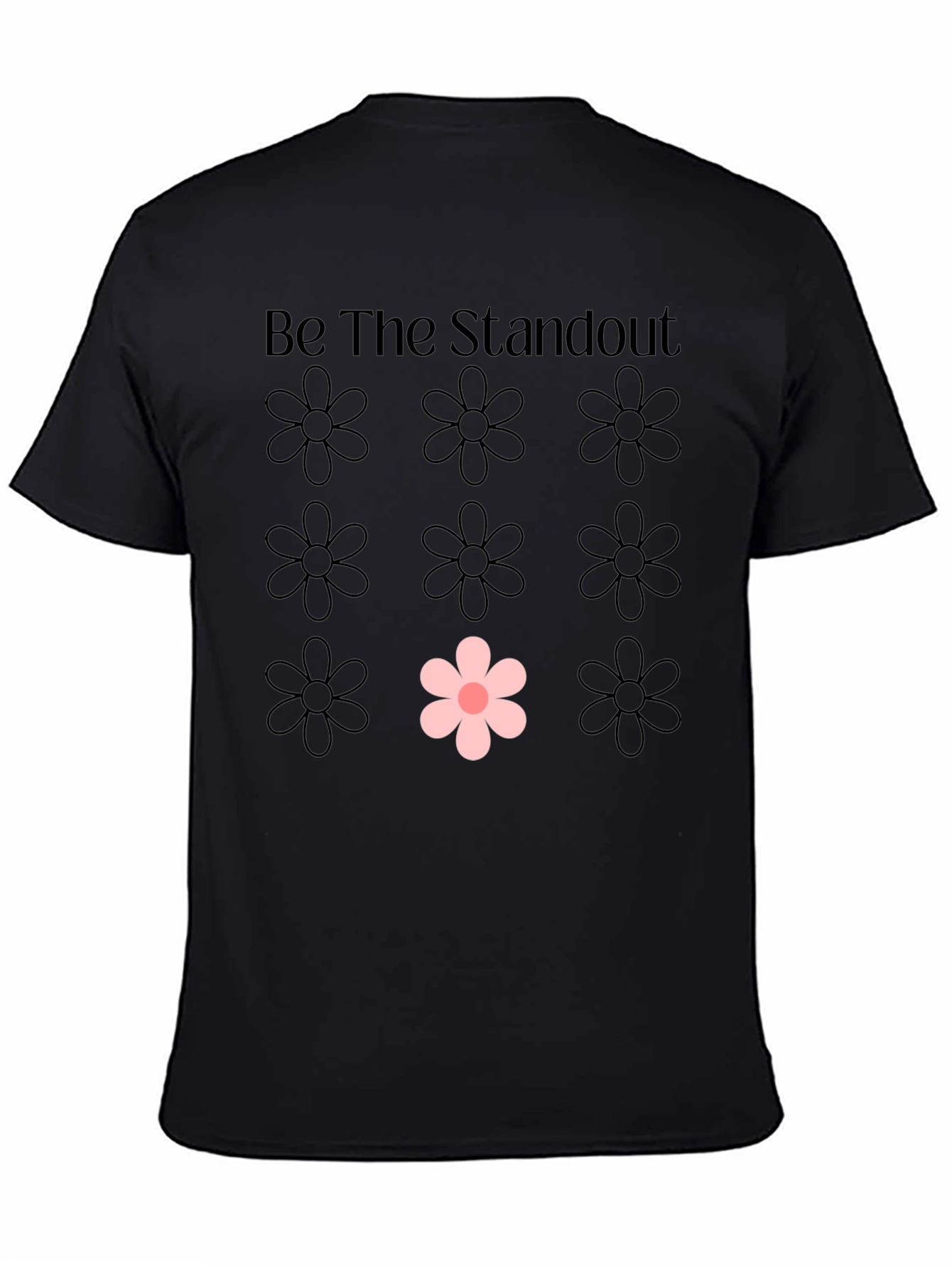 Be The Standout Flower Graphic Tee - Black