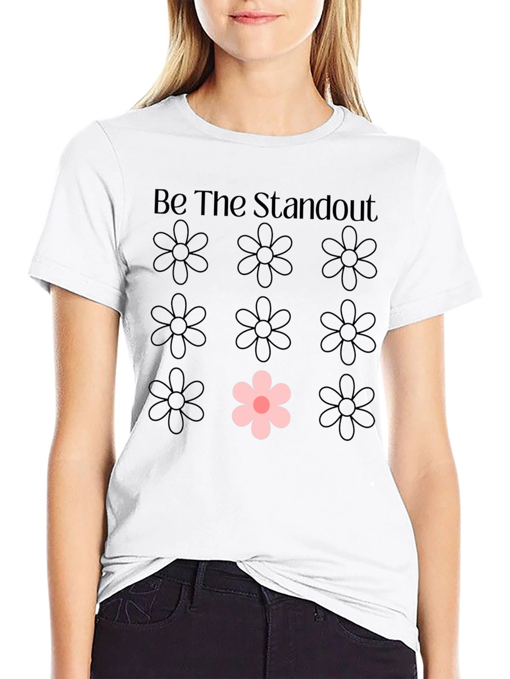 Be The Standout Flower Graphic Tee - Black