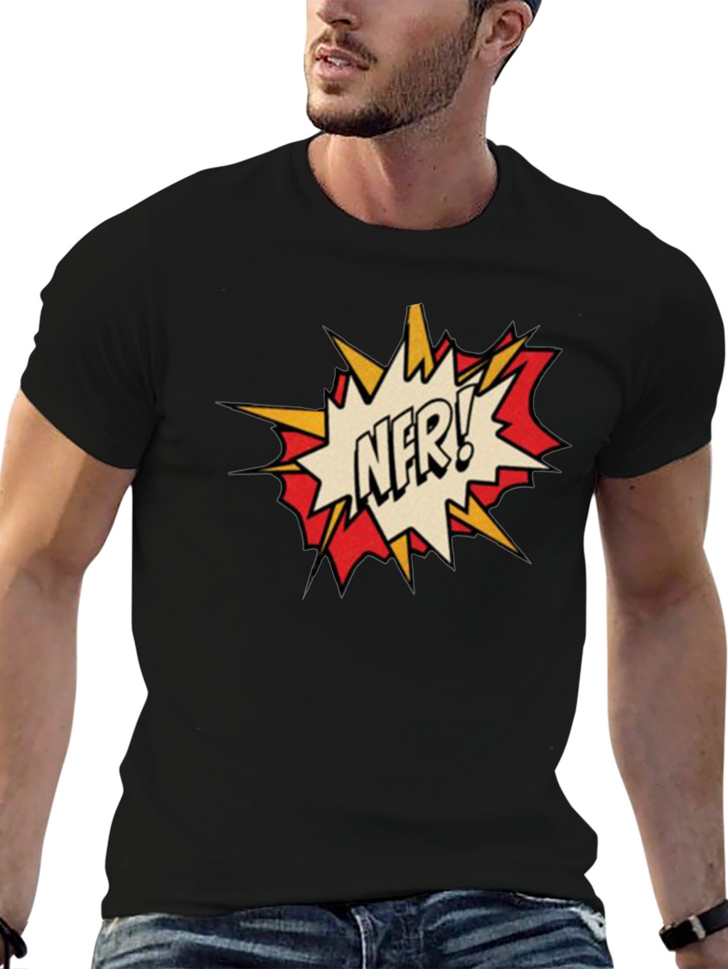 NFR! Comic Style Black T-Shirt
