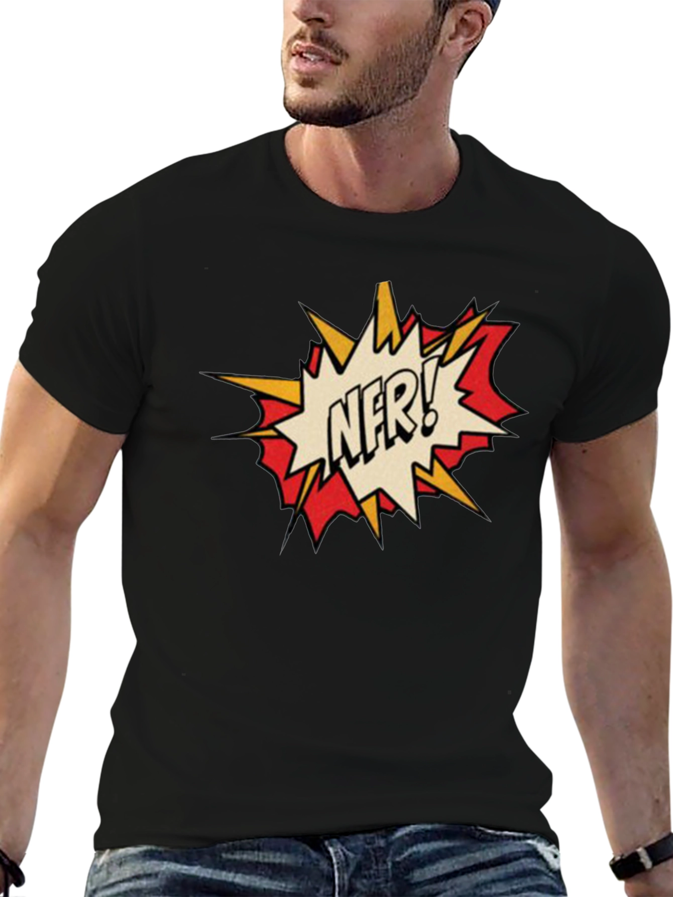NFR! Comic Style Black T-Shirt