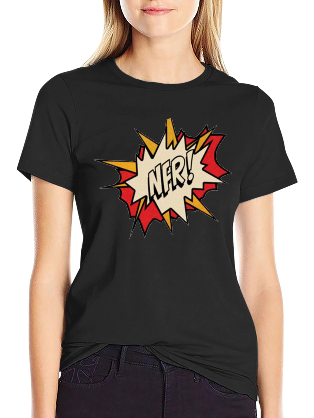 NFR! Comic Style Black T-Shirt