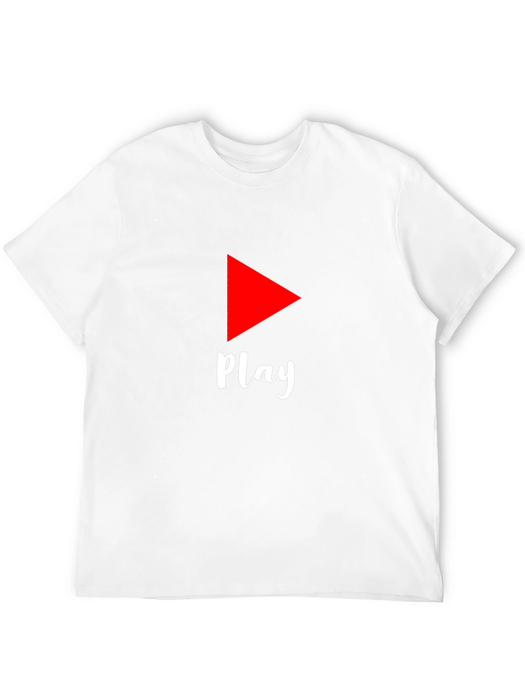Play Button Graphic Tee - Black Cotton T-Shirt