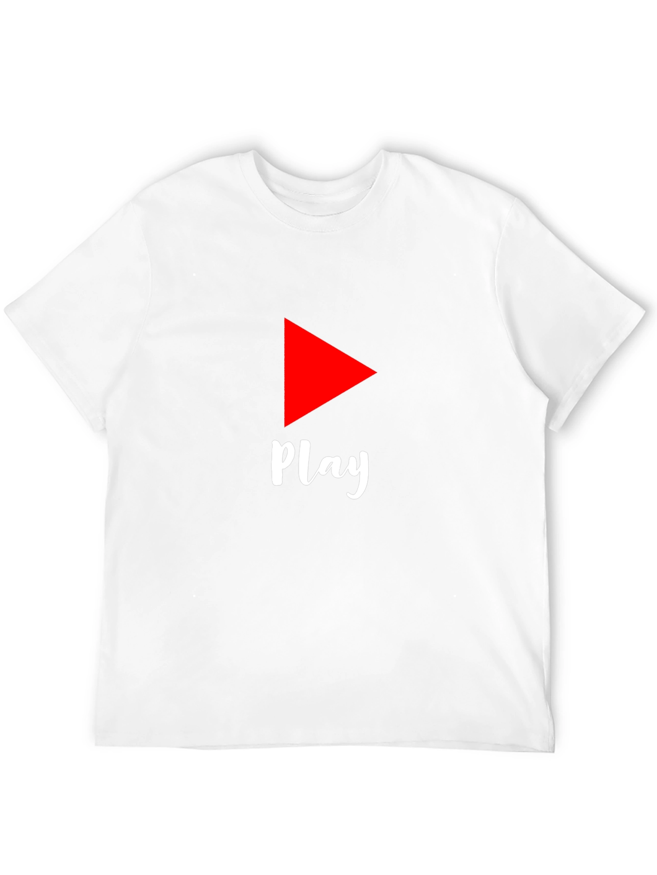 Play Button Graphic Tee - Black Cotton T-Shirt