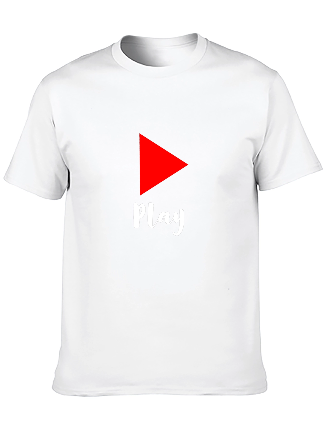 Play Button Graphic Tee - Black Cotton T-Shirt