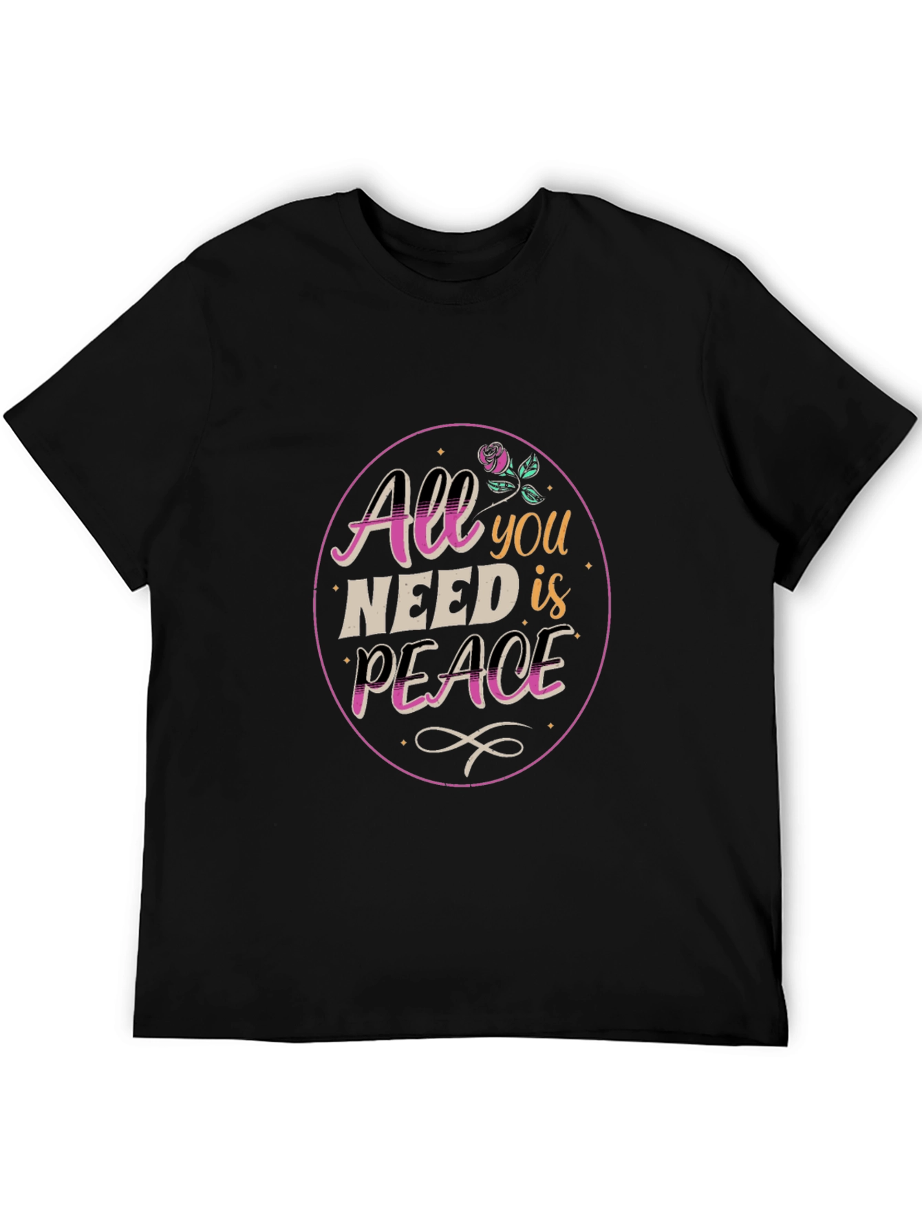 All You Need is Peace Black T-Shirt