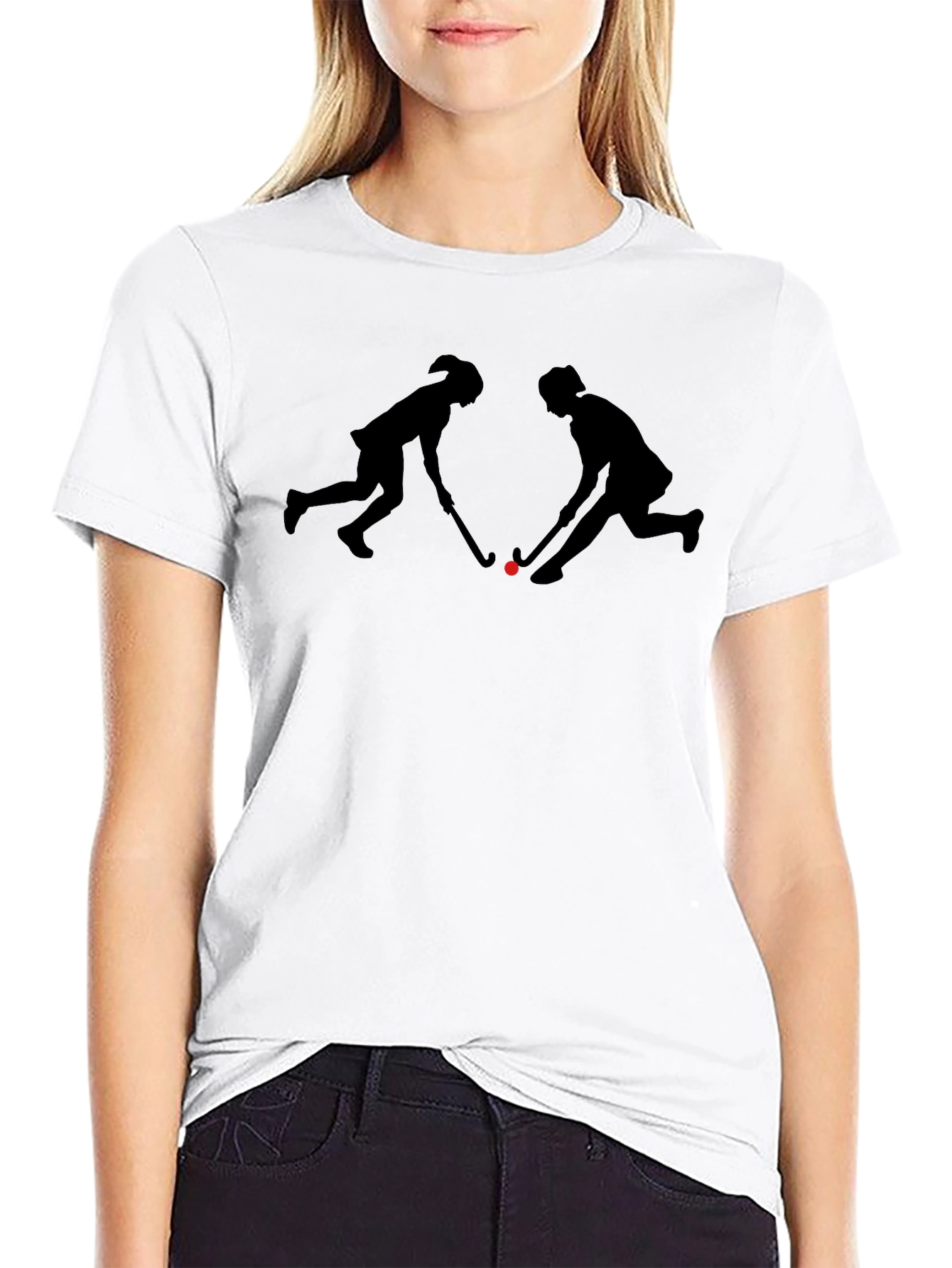 Hockey Players Silhouette Graphic T-Shirt