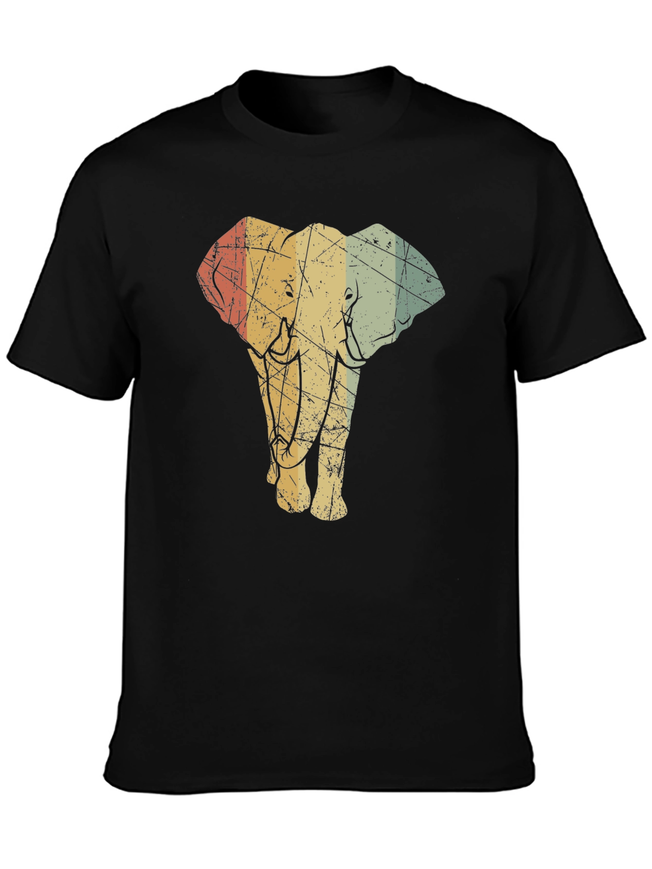 Vintage Elephant Graphic Tee - Unisex Black T-Shirt