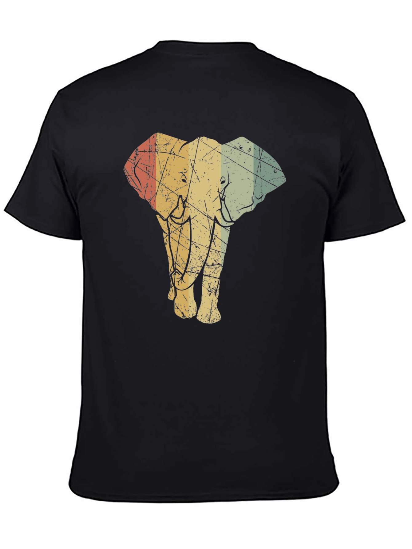 Vintage Elephant Graphic Tee - Unisex Black T-Shirt